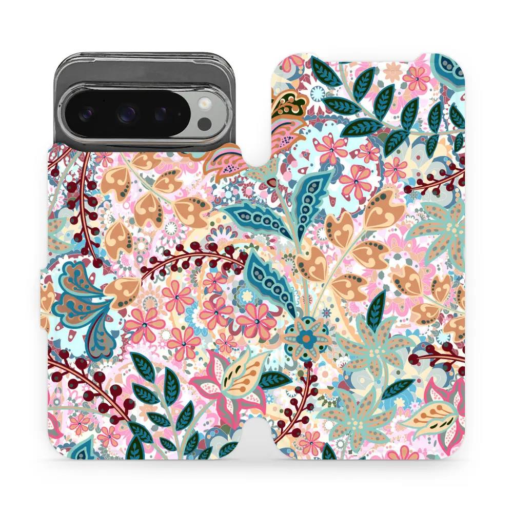Flipové pouzdro Mobiwear - Google Pixel 9 Pro XL - MX04S Spletité kvítky a listy