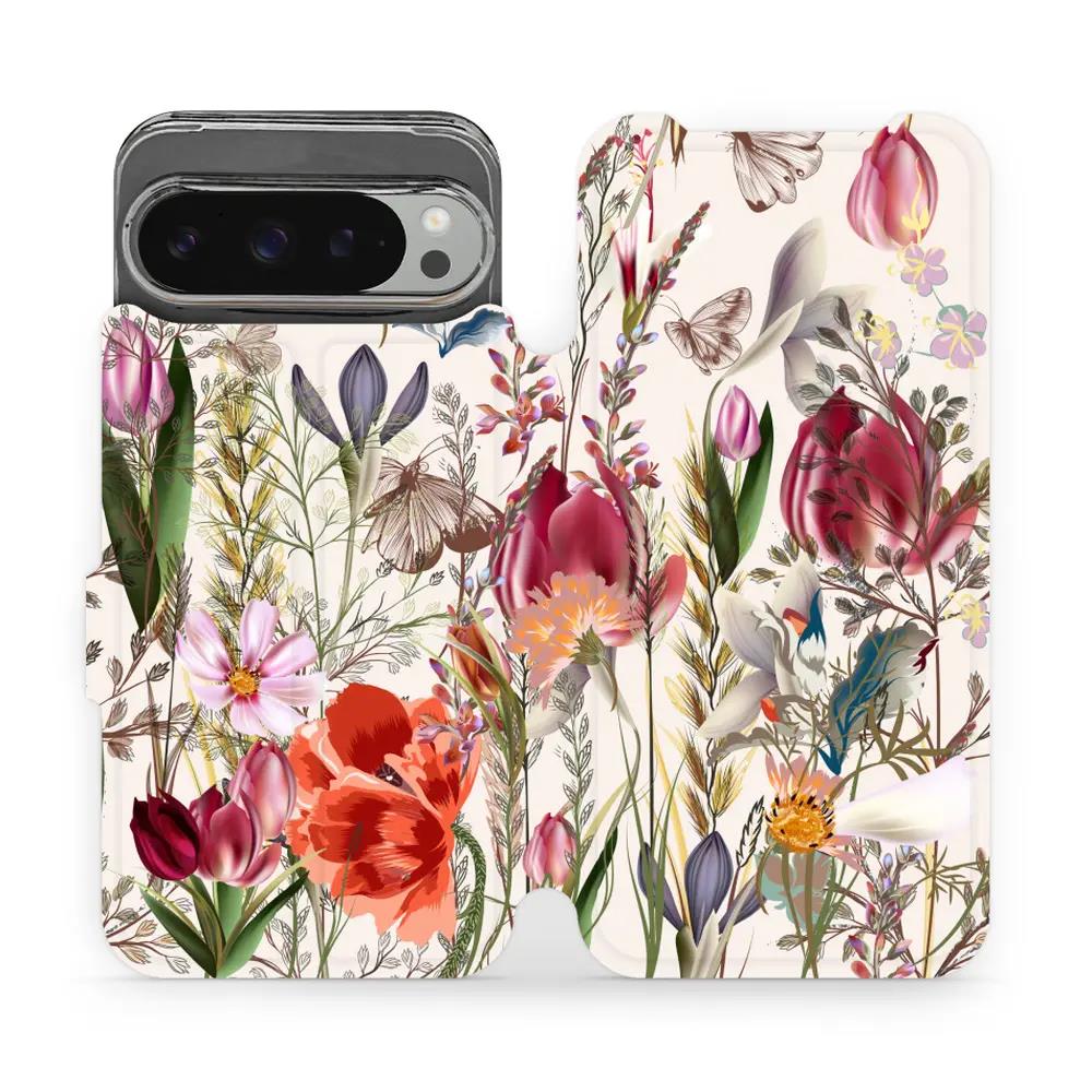 Flipové pouzdro Mobiwear - Google Pixel 9 Pro XL - MP01S Rozkvetlá louka