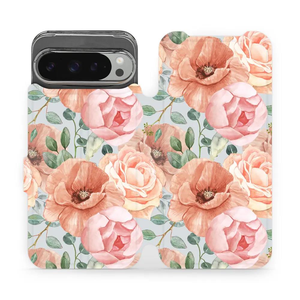 Flipové pouzdro Mobiwear - Google Pixel 9 Pro XL - MP02S Pastelové květy