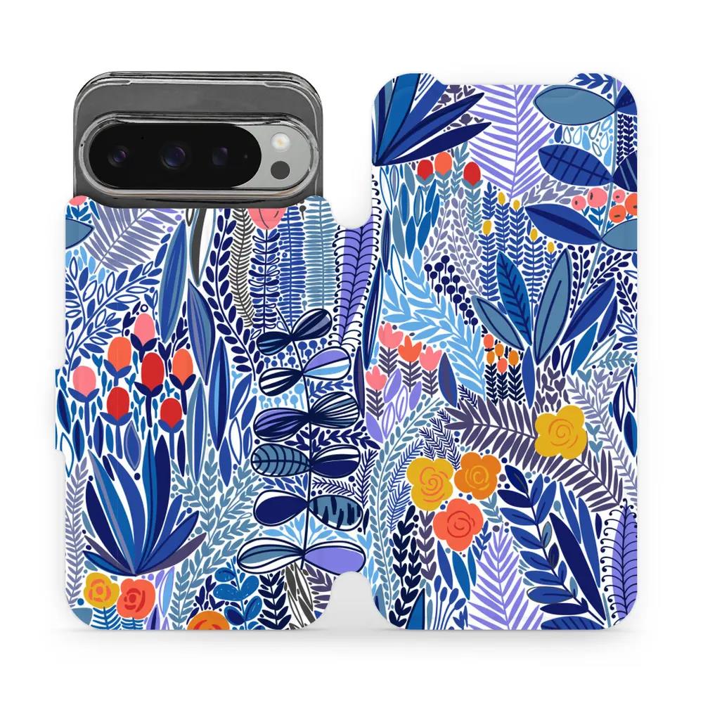 Flipové pouzdro Mobiwear - Google Pixel 9 Pro XL - MP03P Modrá květena