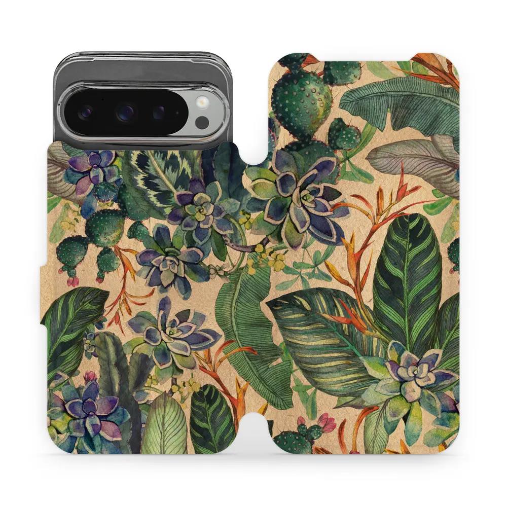 Flipové pouzdro Mobiwear - Google Pixel 9 Pro XL - VP05S Sukulenty