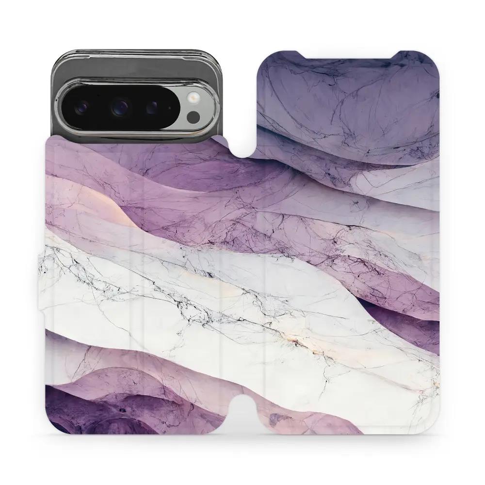 Flipové pouzdro Mobiwear - Google Pixel 9 Pro XL - VP31S Bílý a fialový mramor