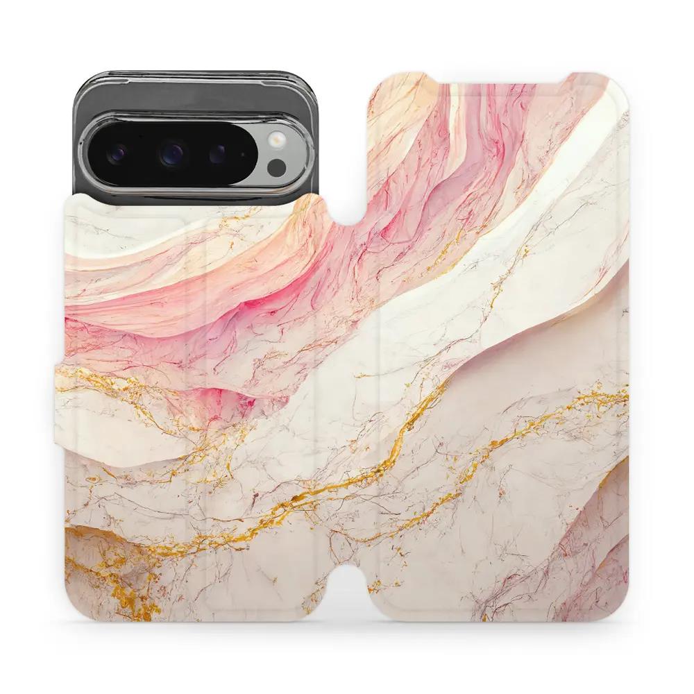 Flipové pouzdro Mobiwear - Google Pixel 9 Pro XL - VP32S Růžový a zlatavý mramor
