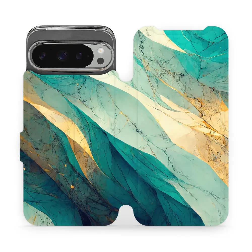 Flipové pouzdro Mobiwear - Google Pixel 9 Pro XL - VP37S Zlatavý a zelenkavý mramor