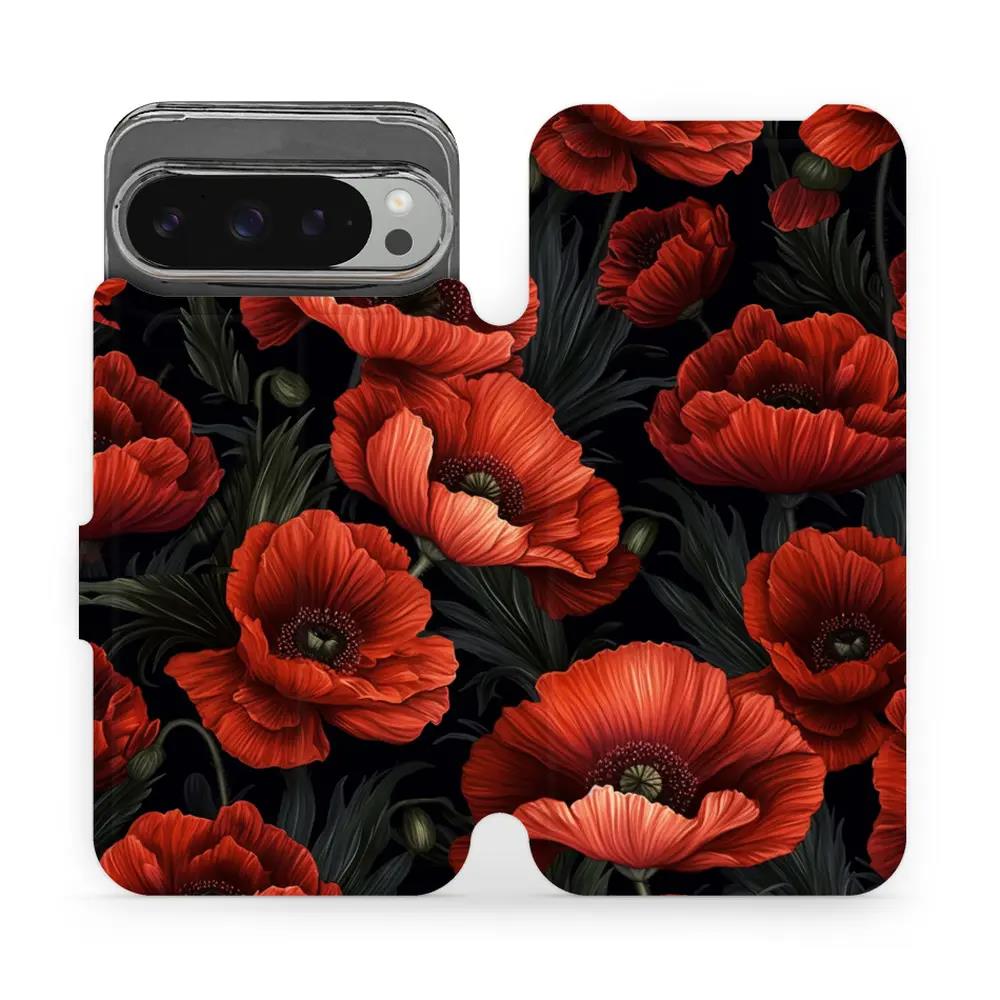 Flipové pouzdro Mobiwear - Google Pixel 9 Pro XL - VP45S Temné červené květy