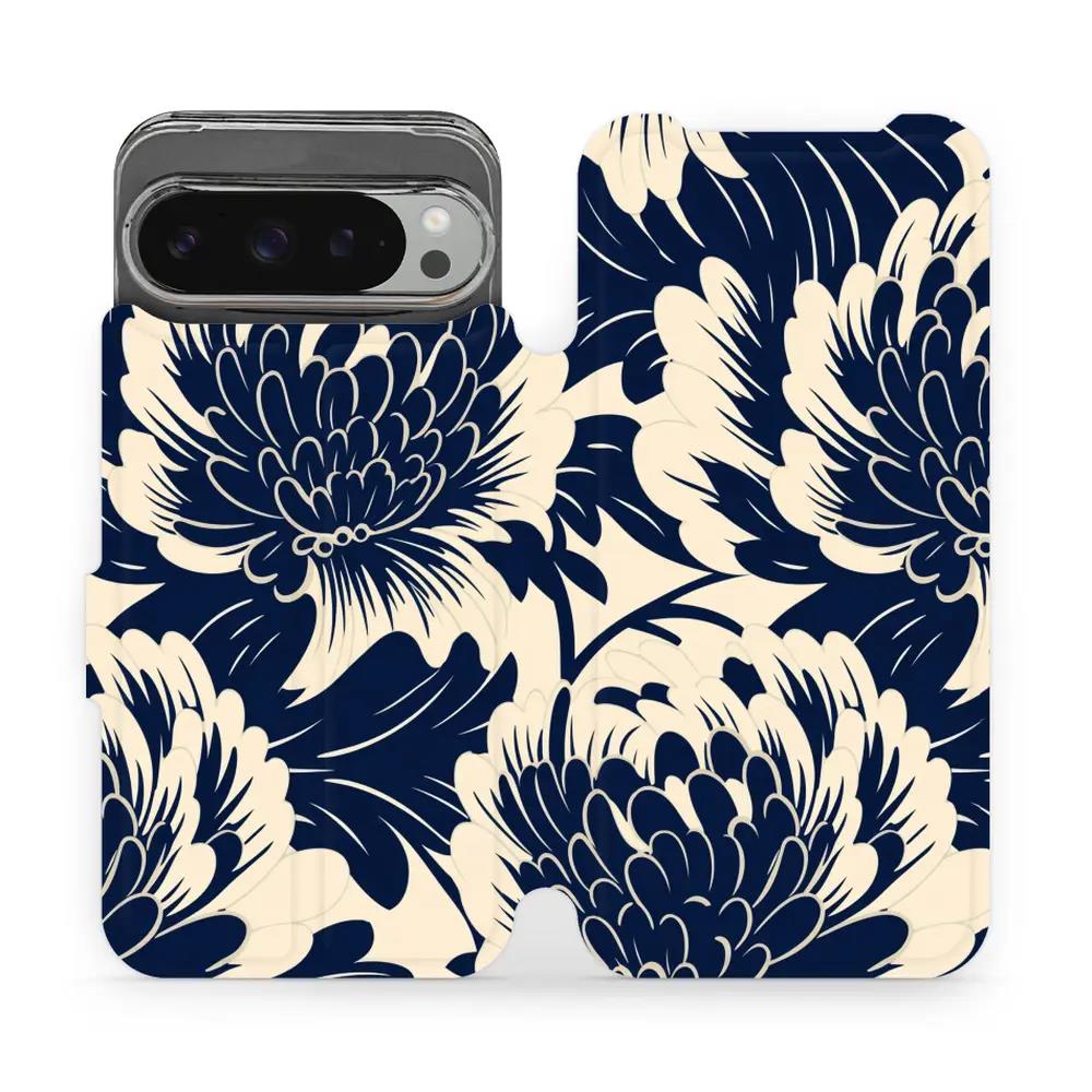 Flipové pouzdro Mobiwear - Google Pixel 9 Pro XL - VA40S Modré a béžové květy