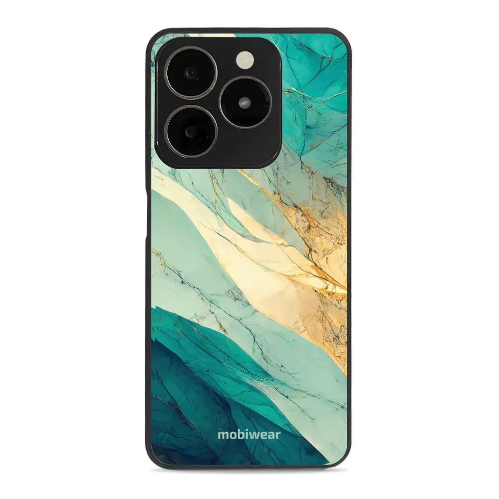 Lesklý kryt Mobiwear Glossy - Realme C61 - G024G - Zlatavý a zelenkavý mramor