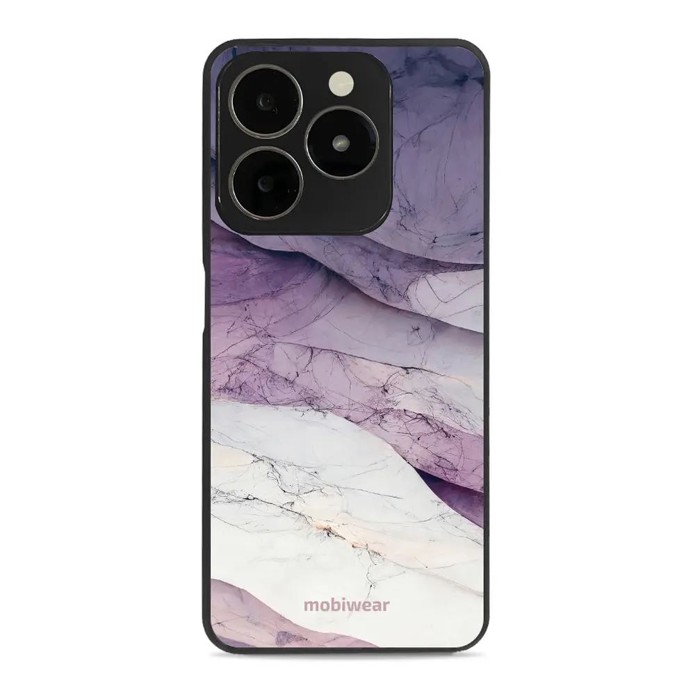 Lesklý kryt Mobiwear Glossy - Realme C61 - G028G - Bílý a fialový mramor