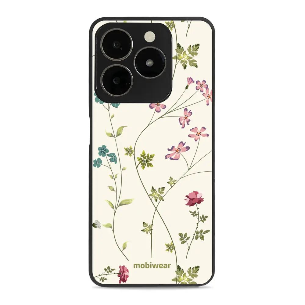 Lesklý kryt Mobiwear Glossy - Realme C61 - G035G - Tenké rostlinky s květy