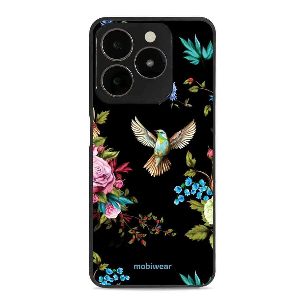 Lesklý kryt Mobiwear Glossy - Realme C61 - G041G - Ptáček a květy