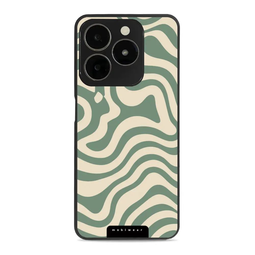 Lesklý kryt Mobiwear Glossy - Realme C61 - GA57G Zelené a béžové zkrouceniny
