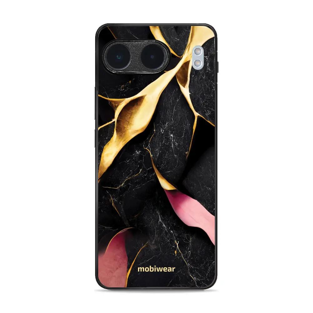 Lesklý kryt Mobiwear Glossy - OnePlus Nord 4 5G - G021G Černý a zlatavý mramor