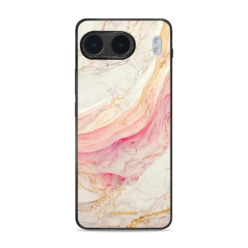 Lesklý kryt Mobiwear Glossy - OnePlus Nord 4 5G - G027G - Růžový a zlatavý mramor