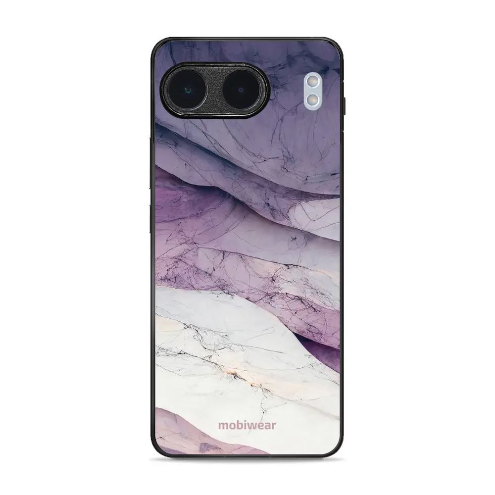 Lesklý kryt Mobiwear Glossy - OnePlus Nord 4 5G - G028G - Bílý a fialový mramor