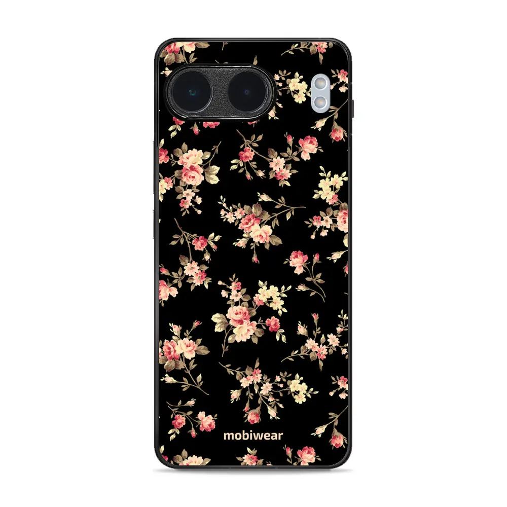 Lesklý kryt Mobiwear Glossy - OnePlus Nord 4 5G - G039G - Květy na černé