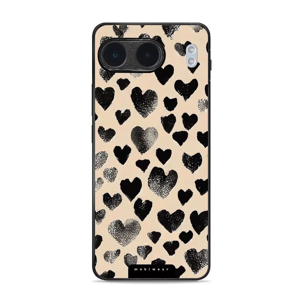 Lesklý kryt Mobiwear Glossy - OnePlus Nord 4 5G - GA51G Černá srdíčka