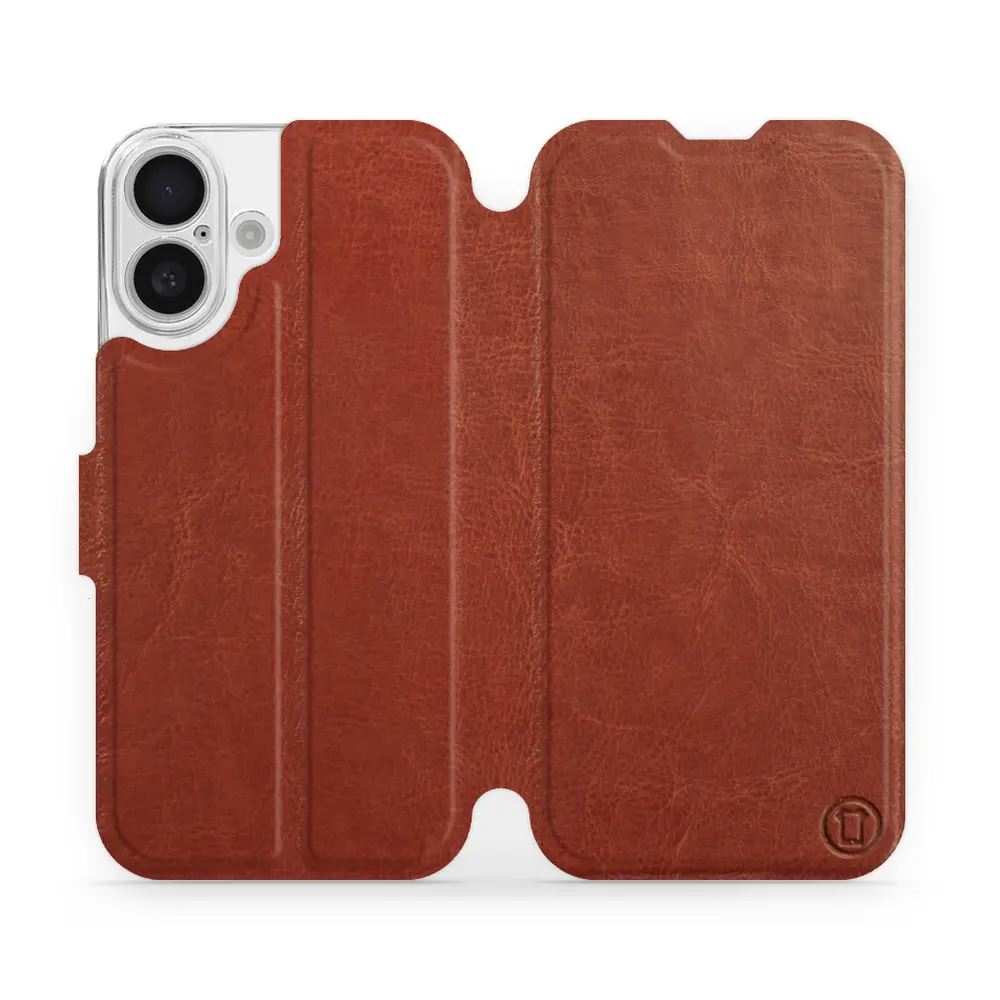 Flipové pouzdro Mobiwear - Apple iPhone 16 - Hnědé a šedé