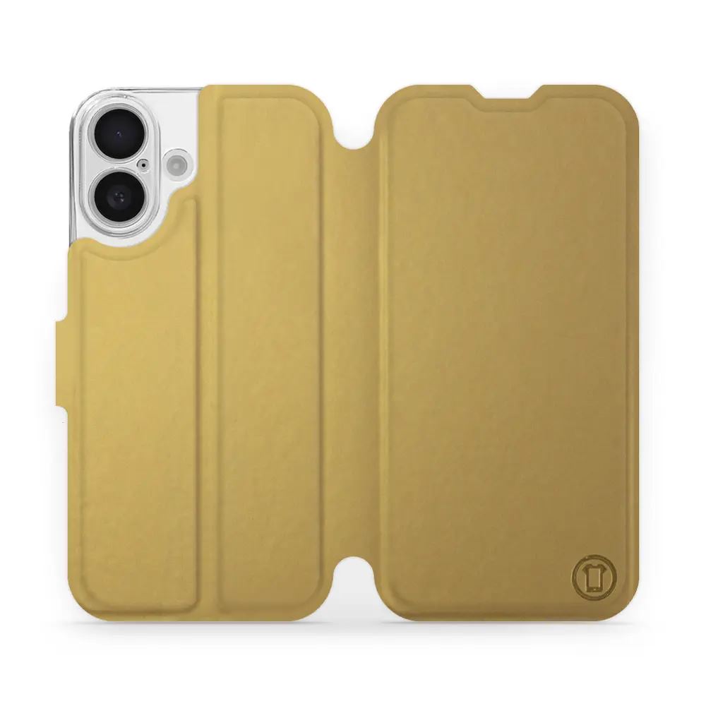 Flipové pouzdro Mobiwear - Apple iPhone 16 - Zlatavé a šedé