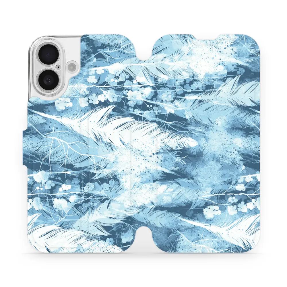 Flipové pouzdro Mobiwear - Apple iPhone 16 - M058S Světle modrá horizontální pírka