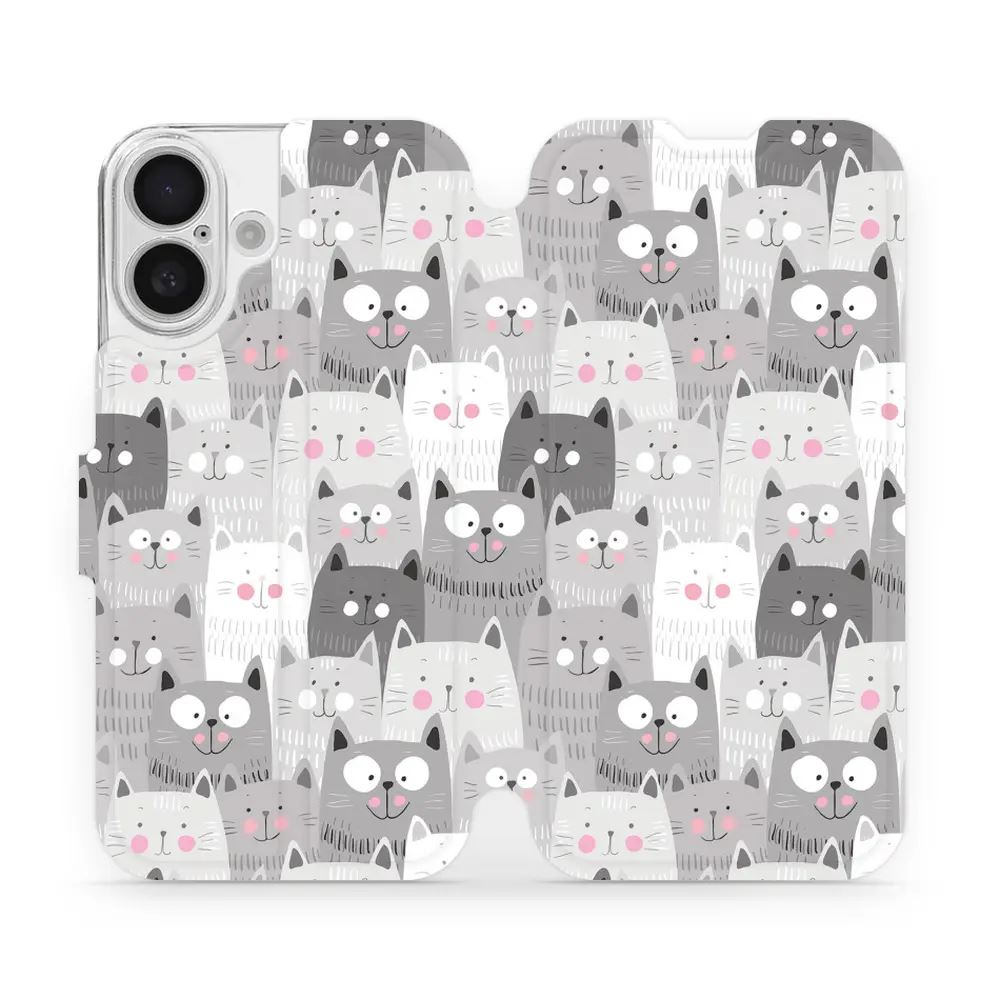 Flipové pouzdro Mobiwear - Apple iPhone 16 - M099P Kočičky