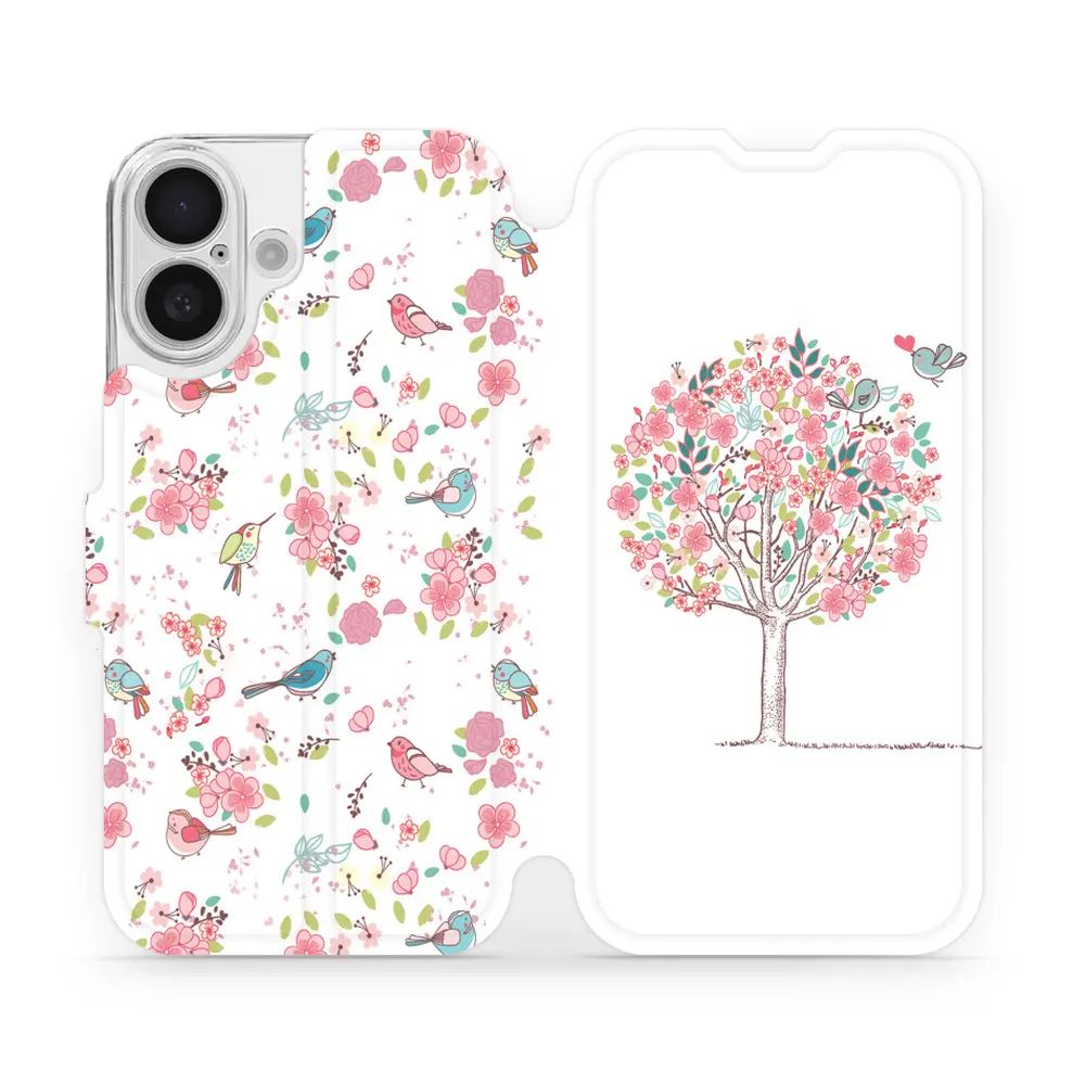 Flipové pouzdro Mobiwear - Apple iPhone 16 - M120S Strom a ptáčci