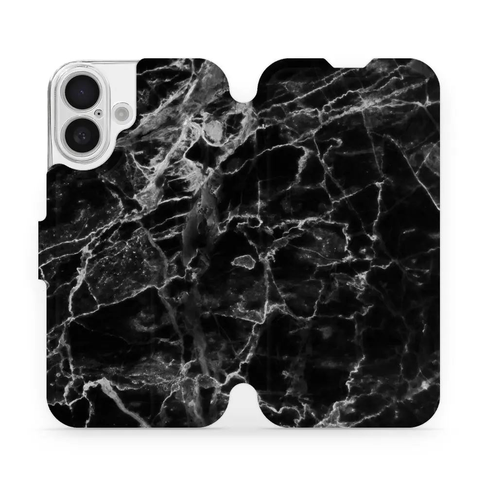 Flipové pouzdro Mobiwear - Apple iPhone 16 - V056P Černý mramor