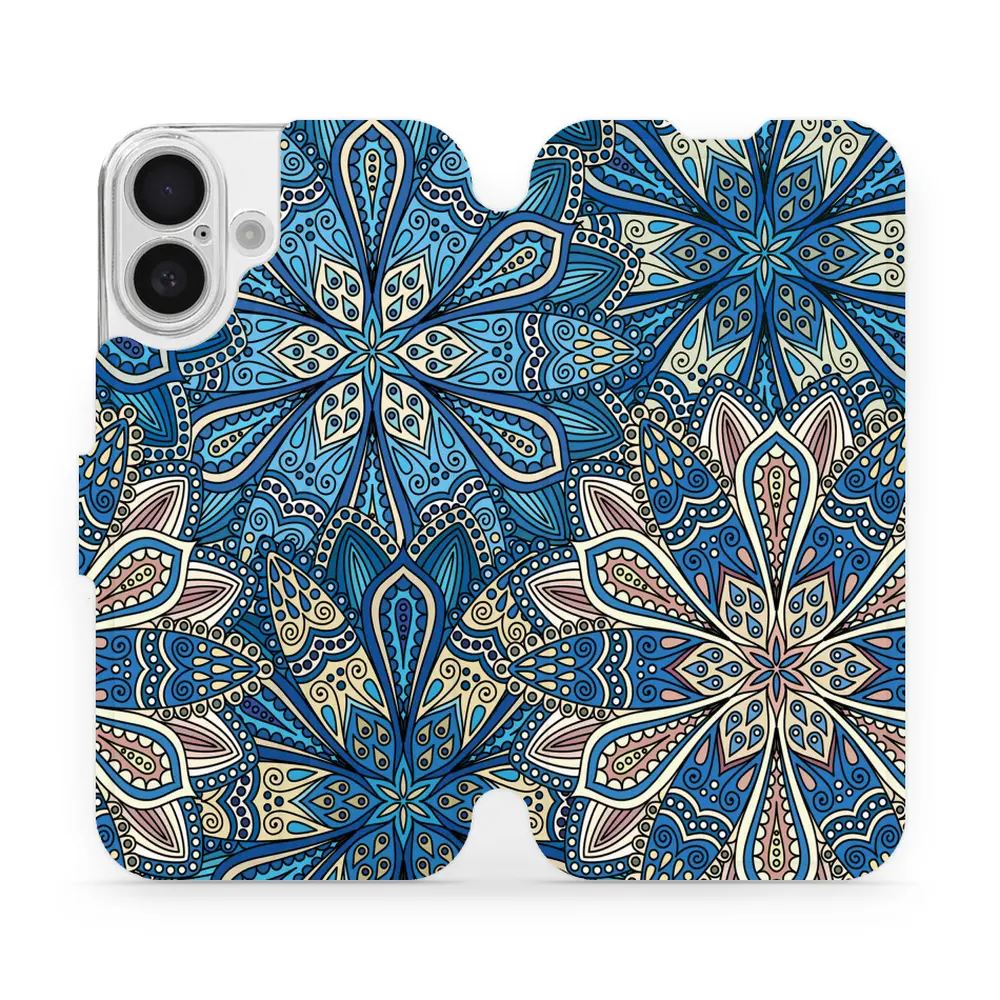 Flipové pouzdro Mobiwear - Apple iPhone 16 - V108P Modré mandala květy