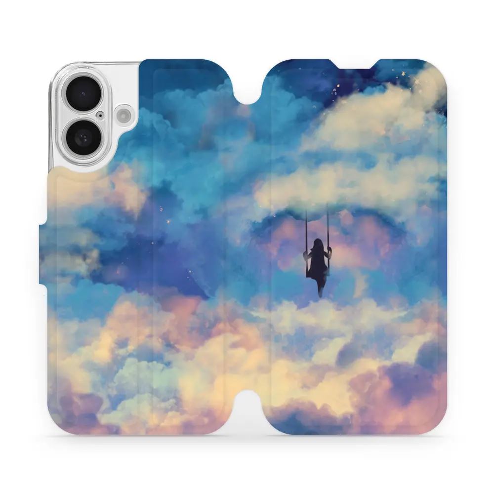 Flipové pouzdro Mobiwear - Apple iPhone 16 - MR09S Dívka na houpačce v oblacích