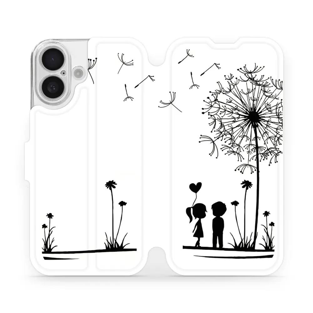Flipové pouzdro Mobiwear - Apple iPhone 16 - MH16P Dvojice s pampeliškou