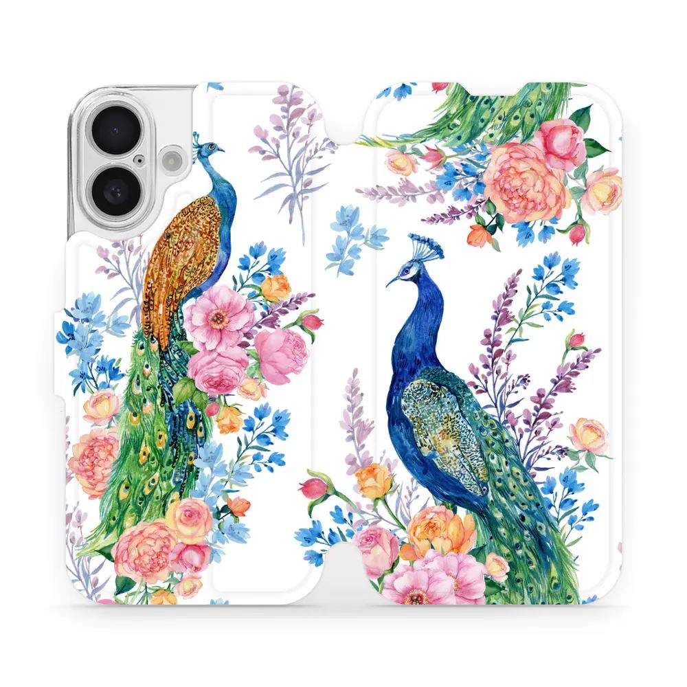 Flipové pouzdro Mobiwear - Apple iPhone 16 - MX08S Pávi