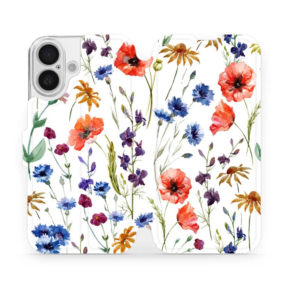 Flipové pouzdro Mobiwear - Apple iPhone 16 - MP04S Luční kvítí