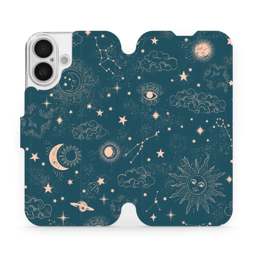 Flipové pouzdro Mobiwear - Apple iPhone 16 - VP14S Magický vesmír