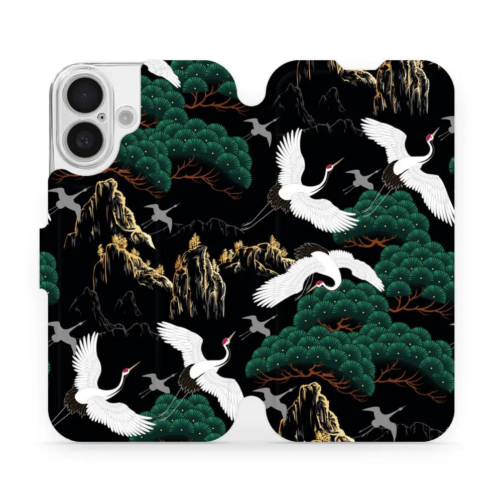 Flipové pouzdro Mobiwear - Apple iPhone 16 - VP16S Jeřábi