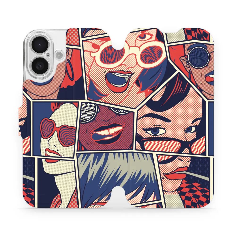 Flipové pouzdro Mobiwear - Apple iPhone 16 - VP18P Komiks