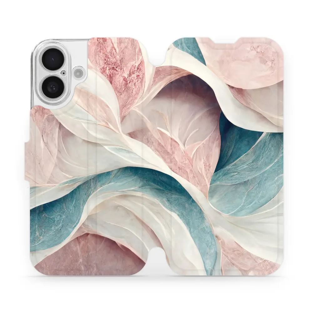 Flipové pouzdro Mobiwear - Apple iPhone 16 - VP33S Růžový a zelenkavý mramor