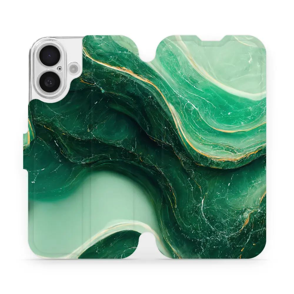 Flipové pouzdro Mobiwear - Apple iPhone 16 - VP38S Zelený mramor