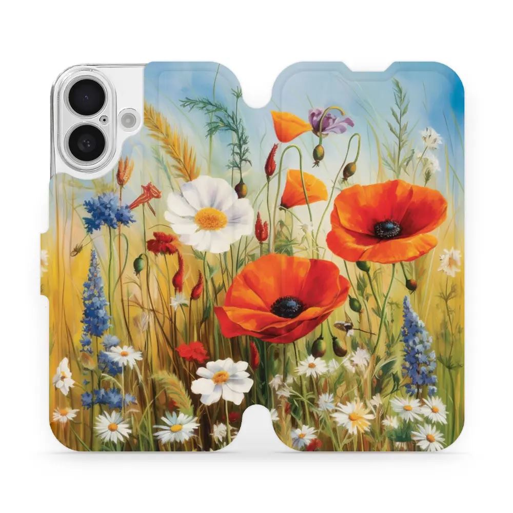 Flipové pouzdro Mobiwear - Apple iPhone 16 - VP43S Letní louka