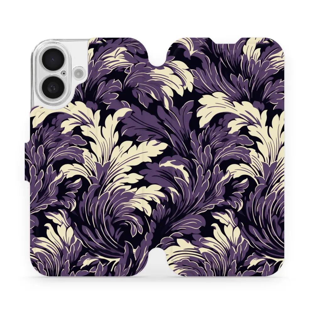 Flipové pouzdro Mobiwear - Apple iPhone 16 - VA46S Fialové rostliny