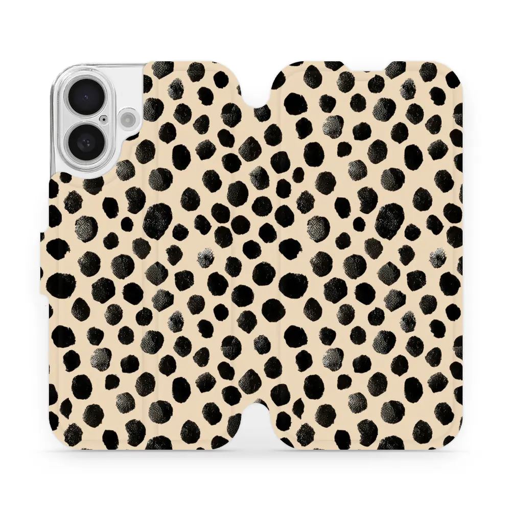 Flipové pouzdro Mobiwear - Apple iPhone 16 - VA50S Černé puntíky