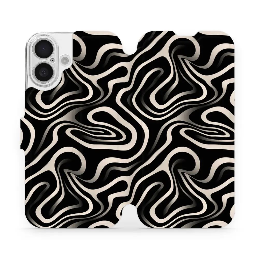 Flipové pouzdro Mobiwear - Apple iPhone 16 - VA63S Vlnky a linky
