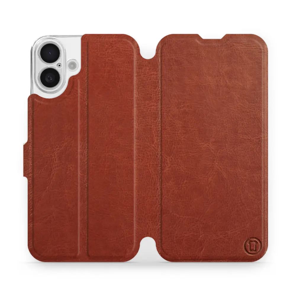 Flipové pouzdro Mobiwear - Apple iPhone 16 Plus - Hnědé a šedé