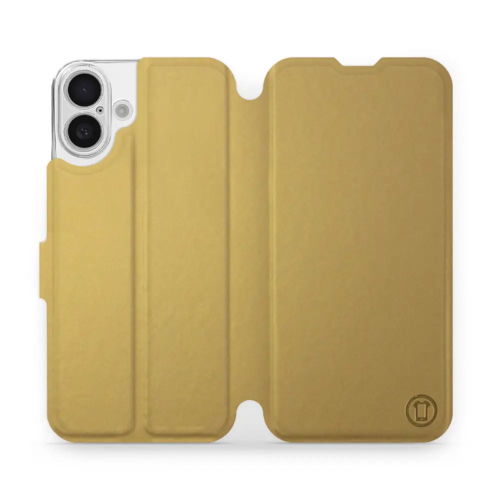 Flipové pouzdro Mobiwear - Apple iPhone 16 Plus - Zlatavé a šedé