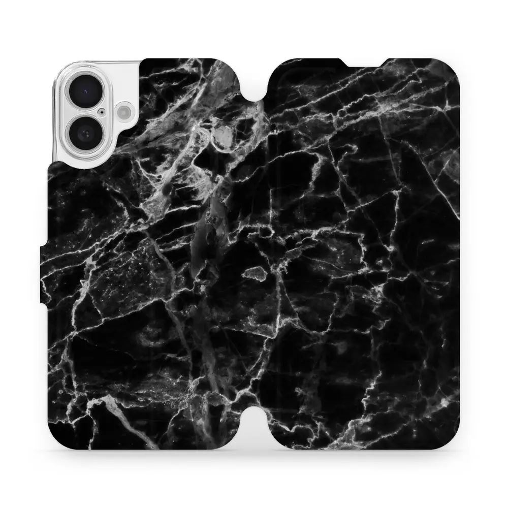 Flipové pouzdro Mobiwear - Apple iPhone 16 Plus - V056P Černý mramor