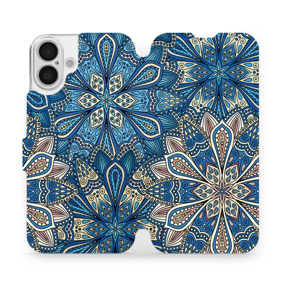 Flipové pouzdro Mobiwear - Apple iPhone 16 Plus - V108P Modré mandala květy