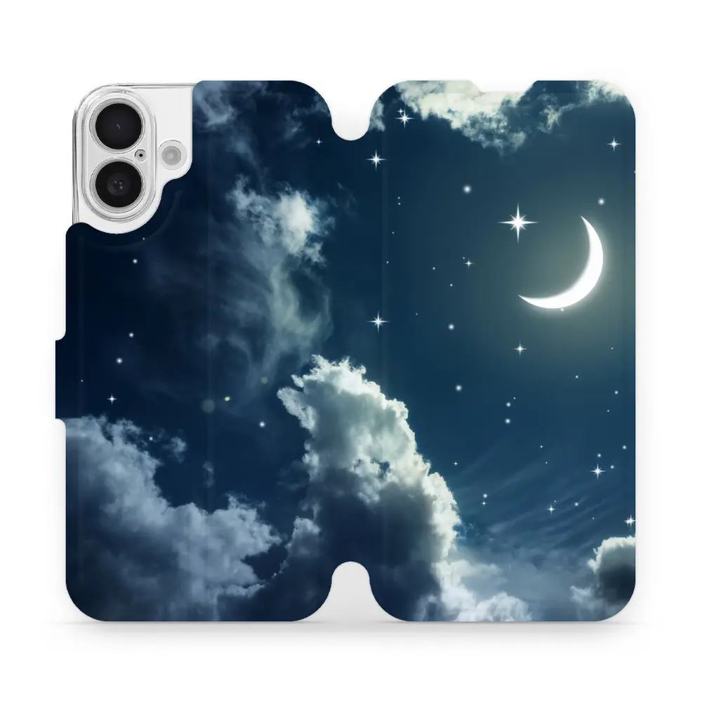 Flipové pouzdro Mobiwear - Apple iPhone 16 Plus - V145P Noční obloha s měsícem