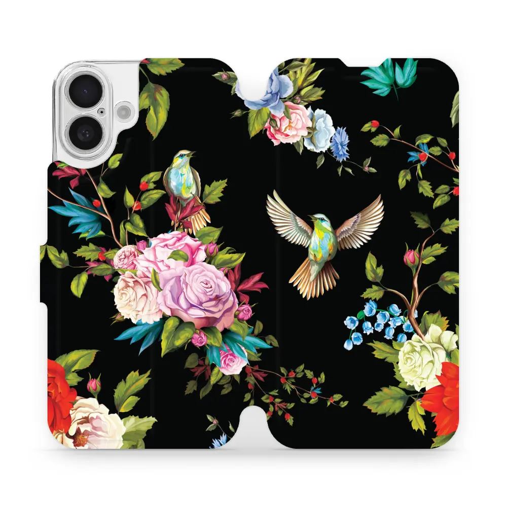 Flipové pouzdro Mobiwear - Apple iPhone 16 Plus - VD09S Ptáčci a květy