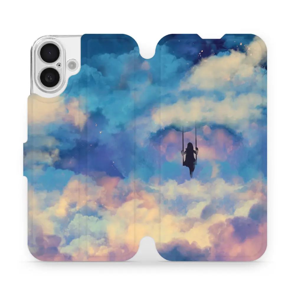 Flipové pouzdro Mobiwear - Apple iPhone 16 Plus - MR09S Dívka na houpačce v oblacích