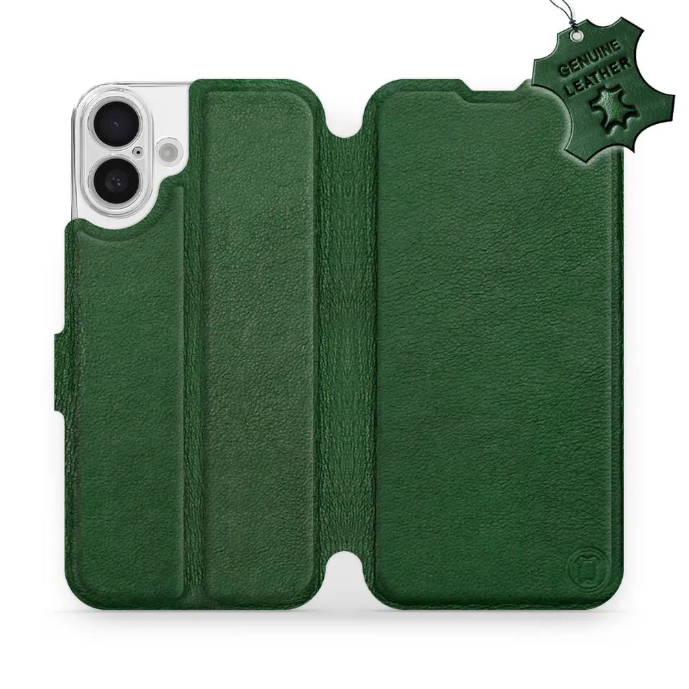 Kožené flip pouzdro Mobiwear - Apple iPhone 16 Plus - Zelené
