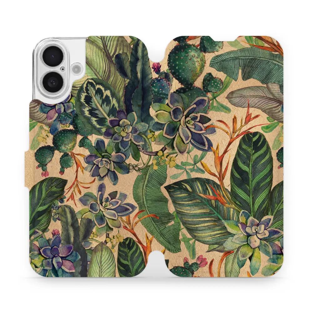Flipové pouzdro Mobiwear - Apple iPhone 16 Plus - VP05S Sukulenty