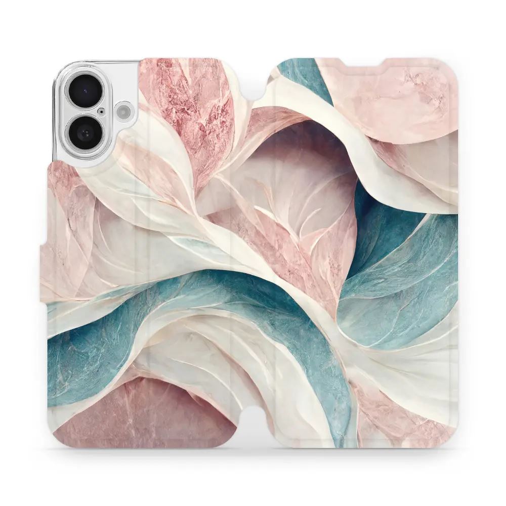 Flipové pouzdro Mobiwear - Apple iPhone 16 Plus - VP33S Růžový a zelenkavý mramor